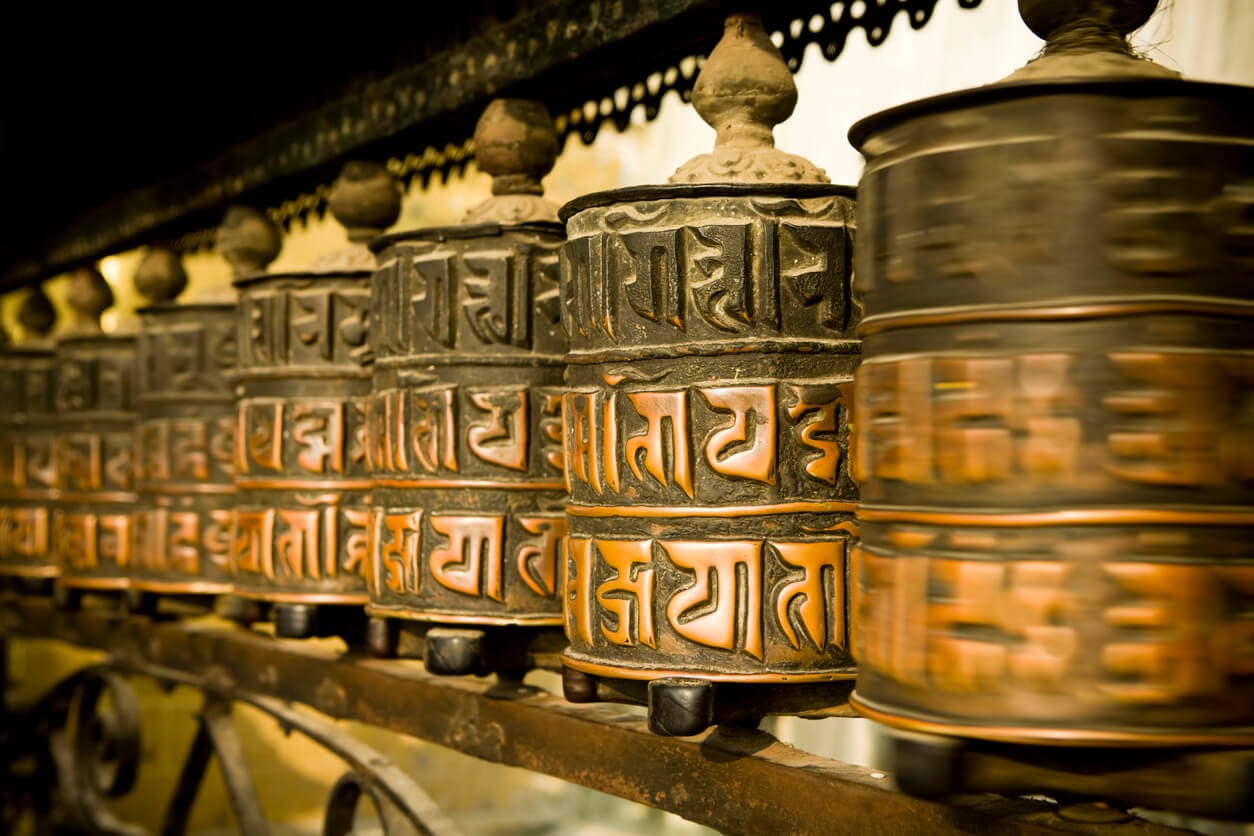 tibetan prayer wheel nepal